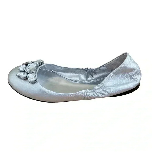 Guess by Marciano Silver Jeweled Ballet Flats Size 6.5 Bling Flashy Y2K - Picture 2 of 9